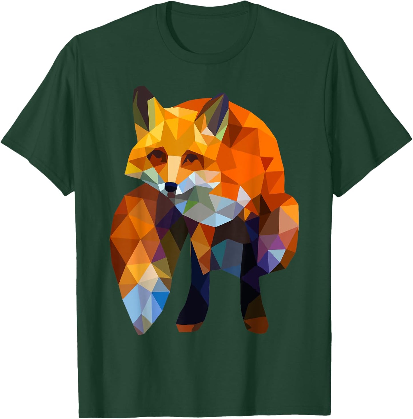 Geometric Nature Fox Cool Cute Graphic Art Gift T-Shirt - T-Shirt | Forest