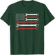 Wrench Nuts USA Flag Spanner Patriotic Mechanic Shirt Women Men T-Shirt - T-Shirt | Forest