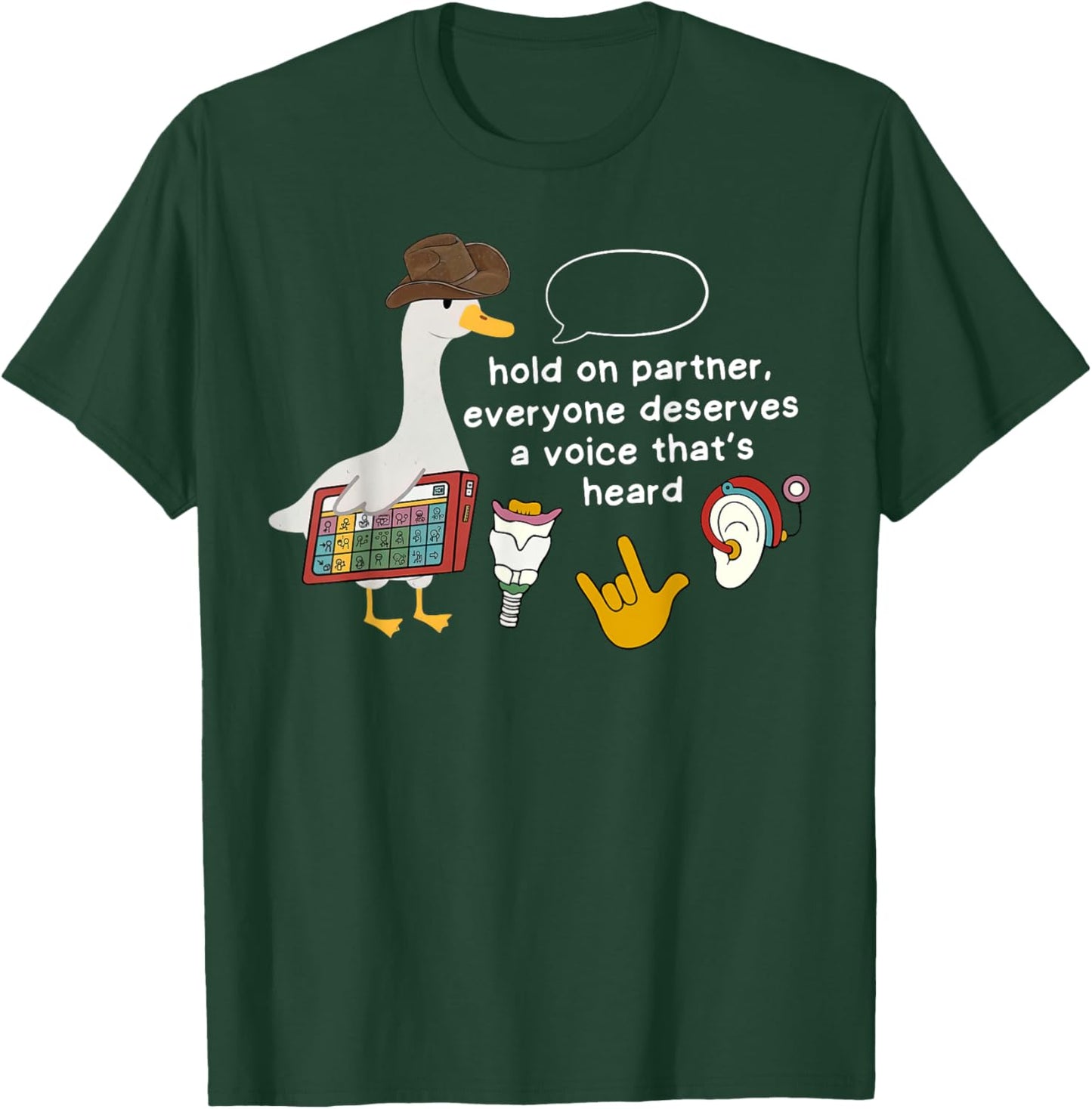 Cowboy Silly Goose SLP Western Speech Language Pathologist T-Shirt - T-Shirt | Forest