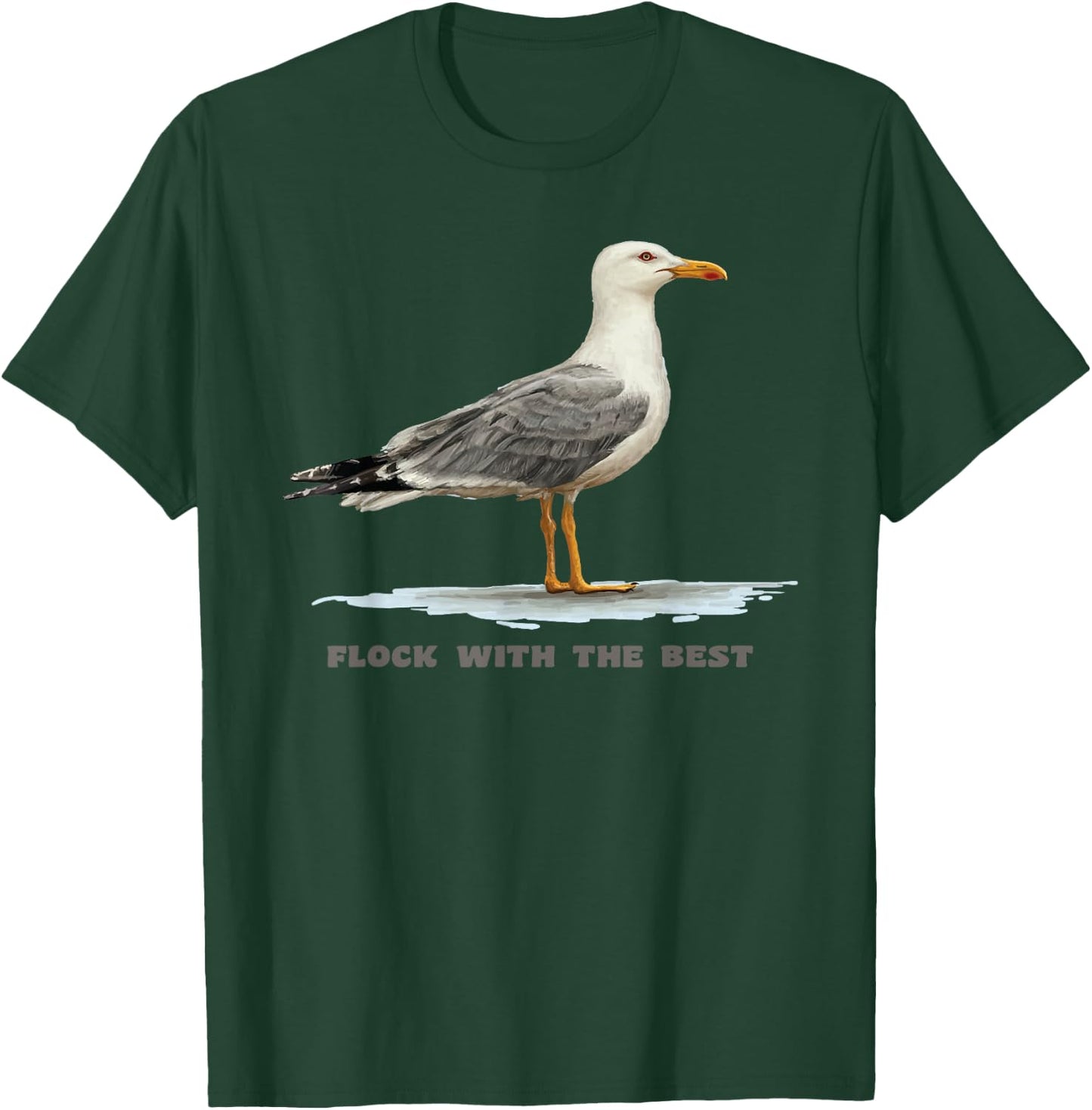 Flock With The Best - Seagull Beach Bird Men Women Girls Kids T-Shirt - T-Shirt | Forest