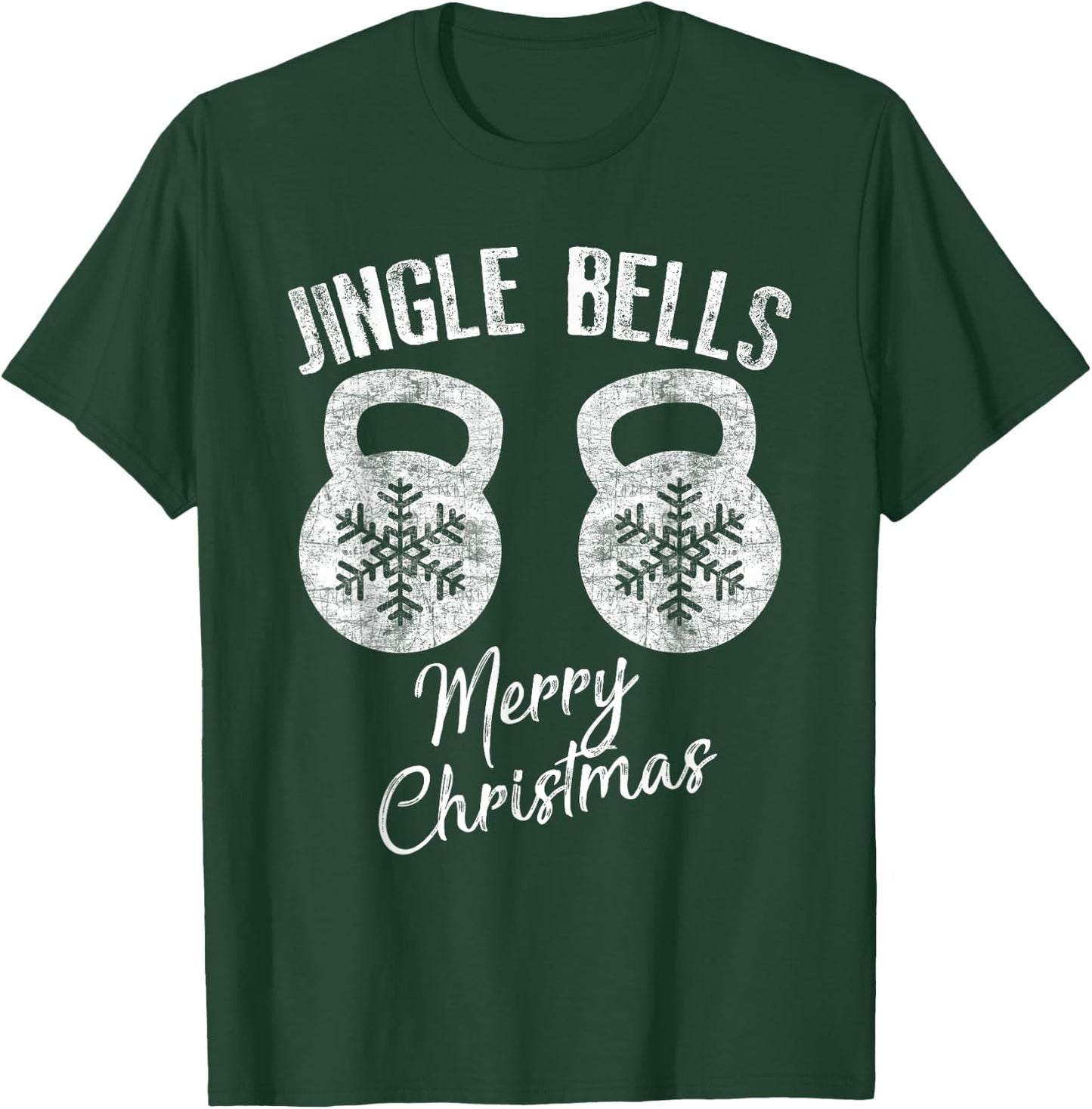 Jingle Bells Kettlebell Christmas Holiday Workout T-Shirt - T-Shirt | Forest