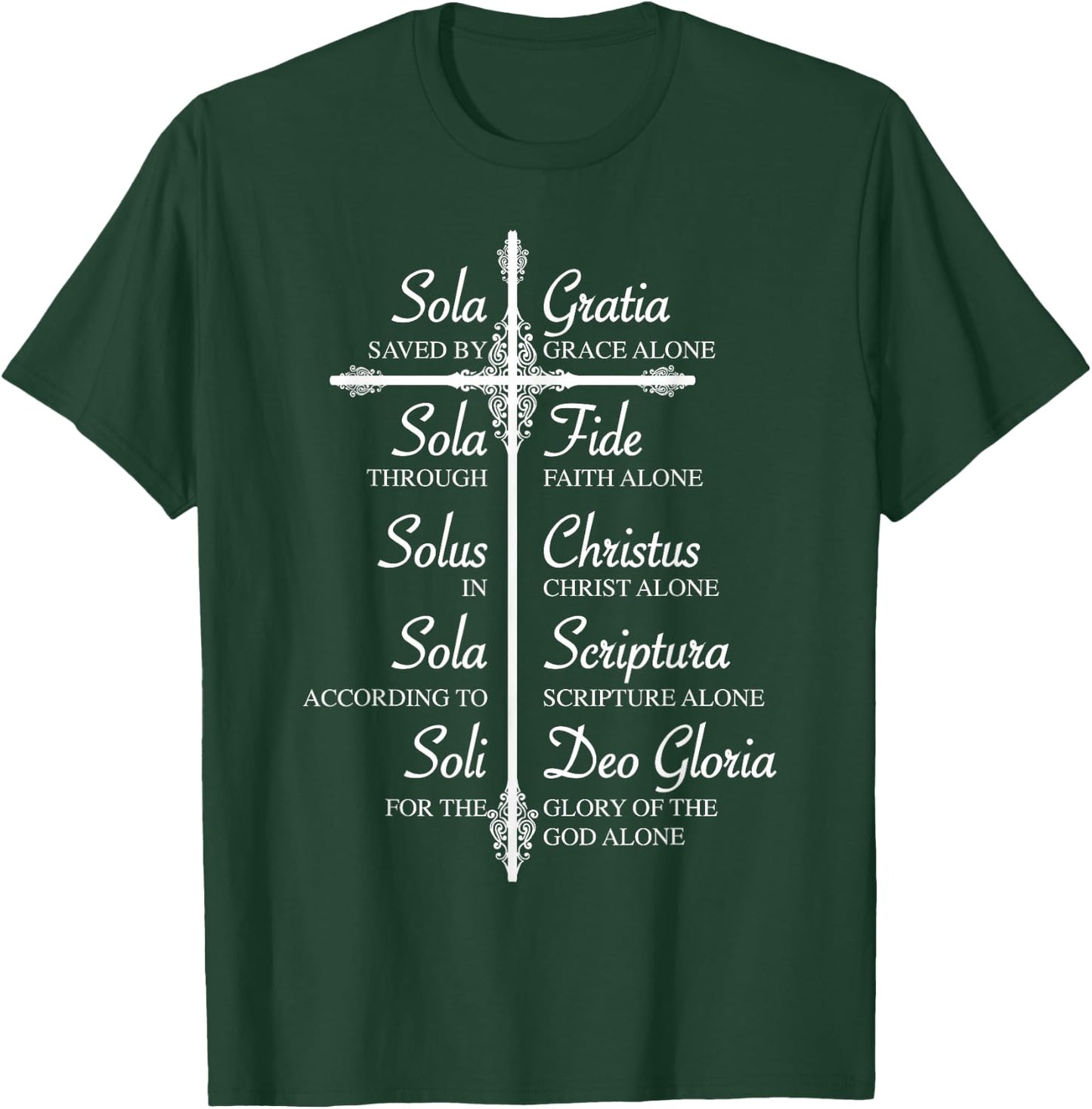 The Five Solas Shirt | Cute Christian Movement Gift T-Shirt - T-Shirt | Forest