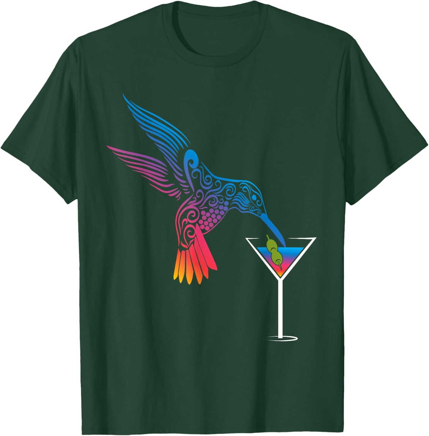 Cocktail and hummingbird the ideal mix for holidays T-Shirt - T-Shirt | Forest