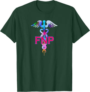 FNP Family Nurse Practitioner Caduceus Gifts T-Shirt - T-Shirt | Forest