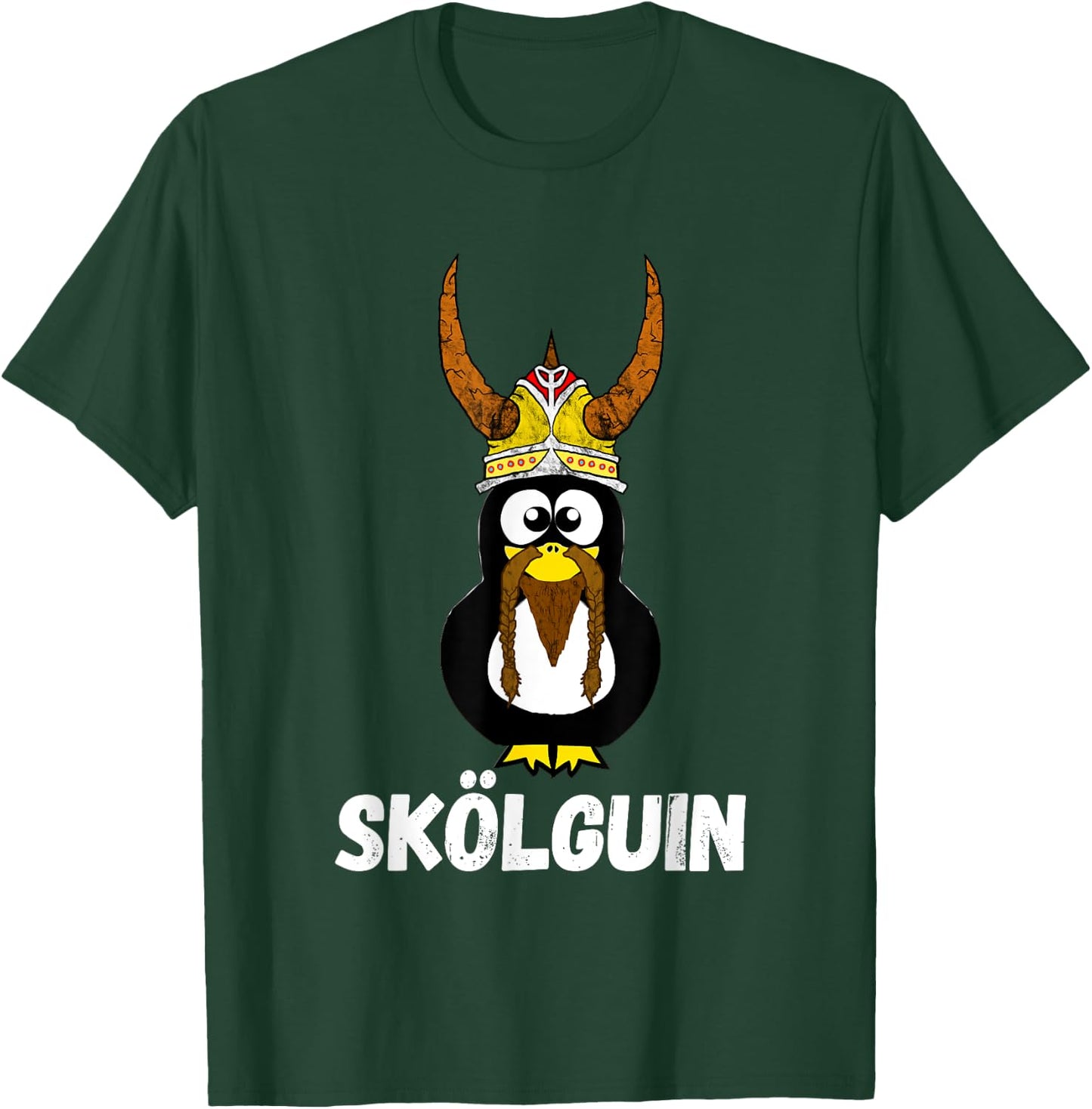 Skol Penguin Water Bird Funny Viking Nordic Horned Helmet T-Shirt - T-Shirt | Forest