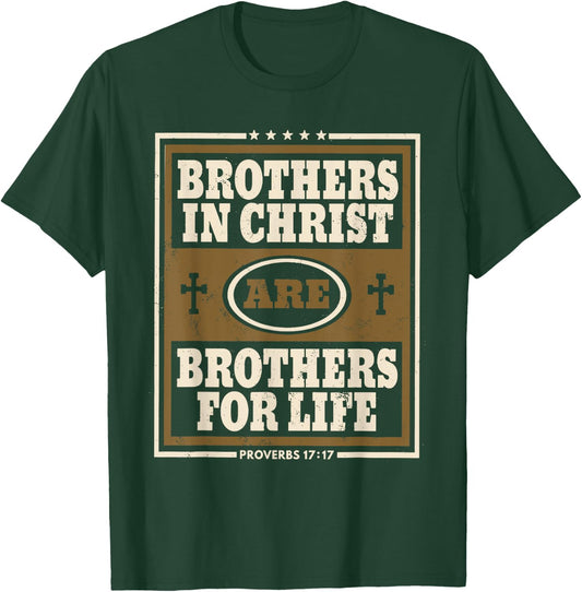 Brothers in Christ Christian T-Shirt - T-Shirt | Forest
