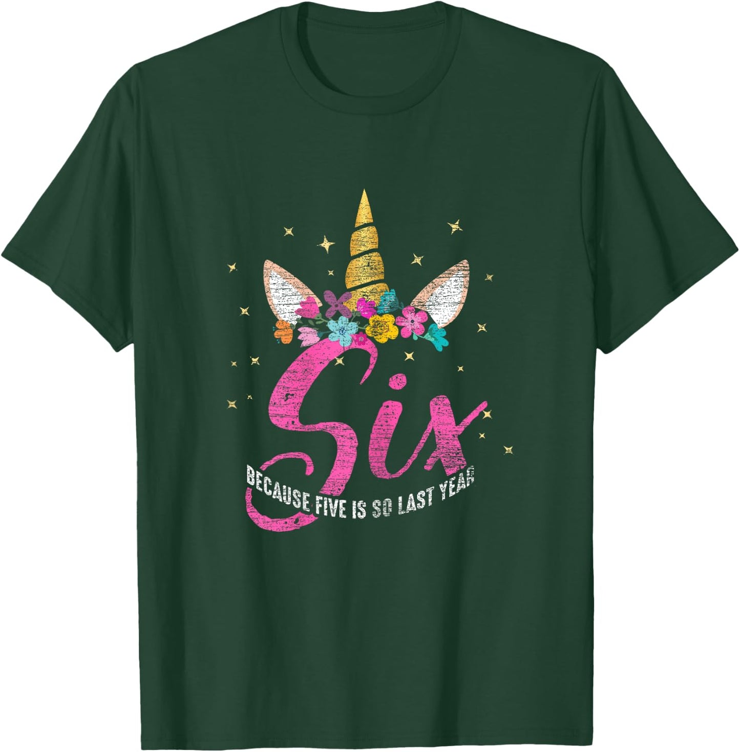 6 Years Old Birthday Girl Gifts Unicorn 6th Birthday T-Shirt - T-Shirt | Forest