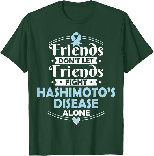Light Blue Ribbon Hashimoto's Disease Awareness Gift T-Shirt - T-Shirt | Forest