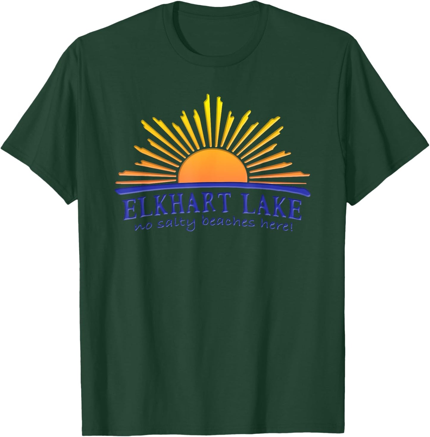Elkhart Lake NO SALTY BEACHES HERE Sun Beach Wisconsin Women Kids T-Shirt - T-Shirt | Forest