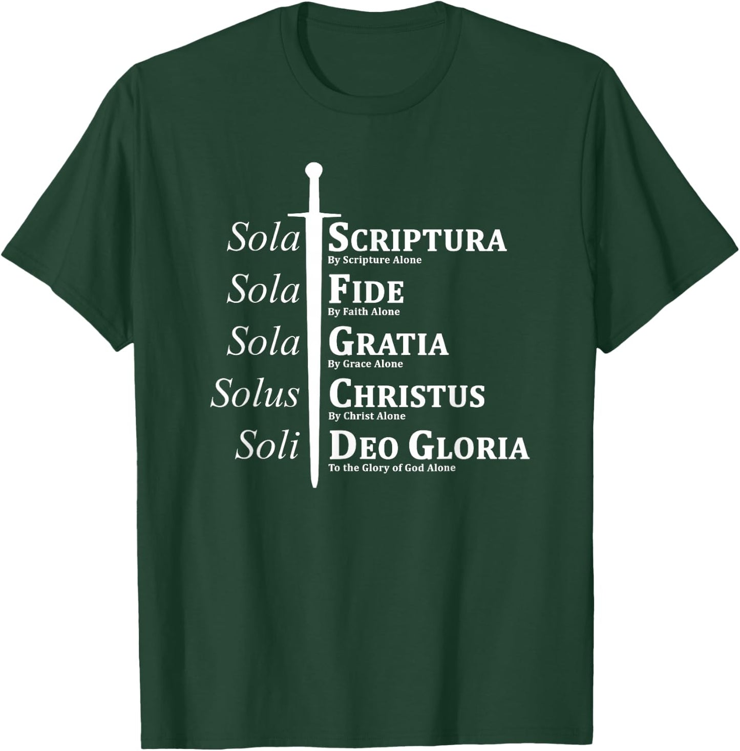 Five Solas Reformed Christian T-Shirt - T-Shirt | Forest