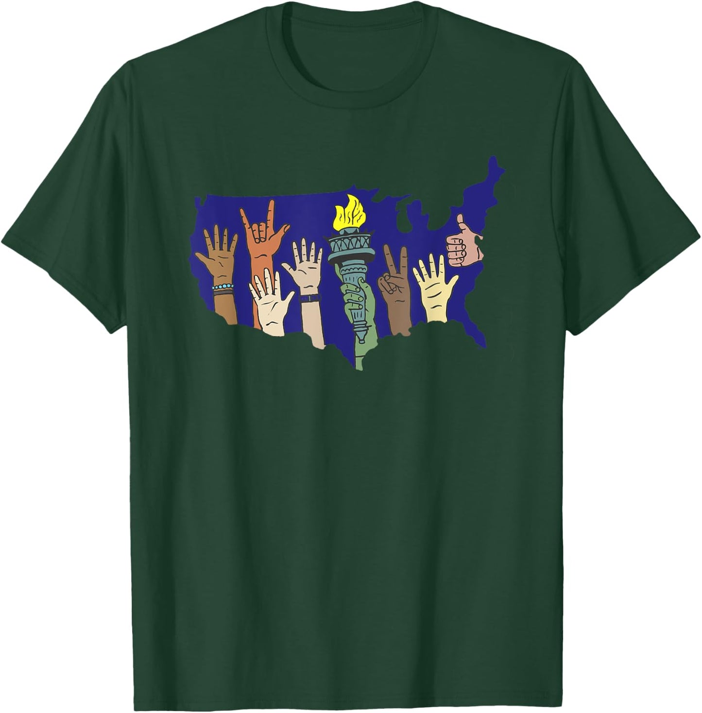 Immigrants Make America Great Pride Diversity Love T-Shirt - T-Shirt | Forest