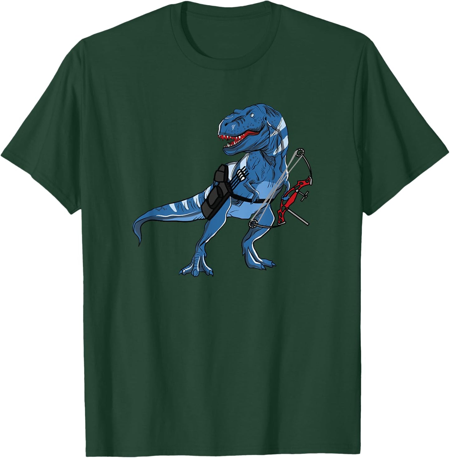 Archery Dinosaur Shirt Gifts Funny Trex with Bows Shirt T-Shirt - T-Shirt | Forest