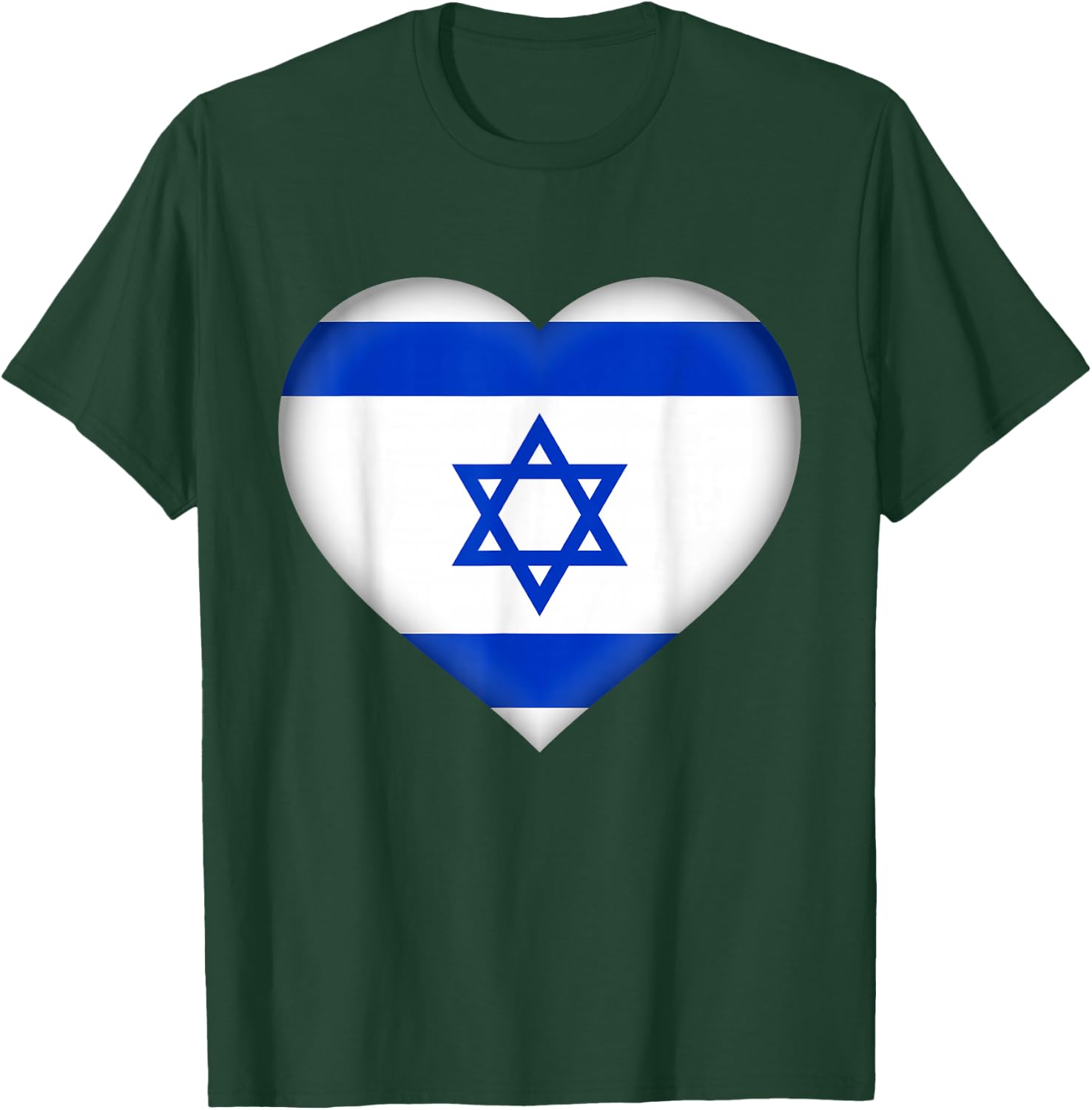 I Love Israel | Israeli Flag Heart Outfit T-Shirt - T-Shirt | Forest