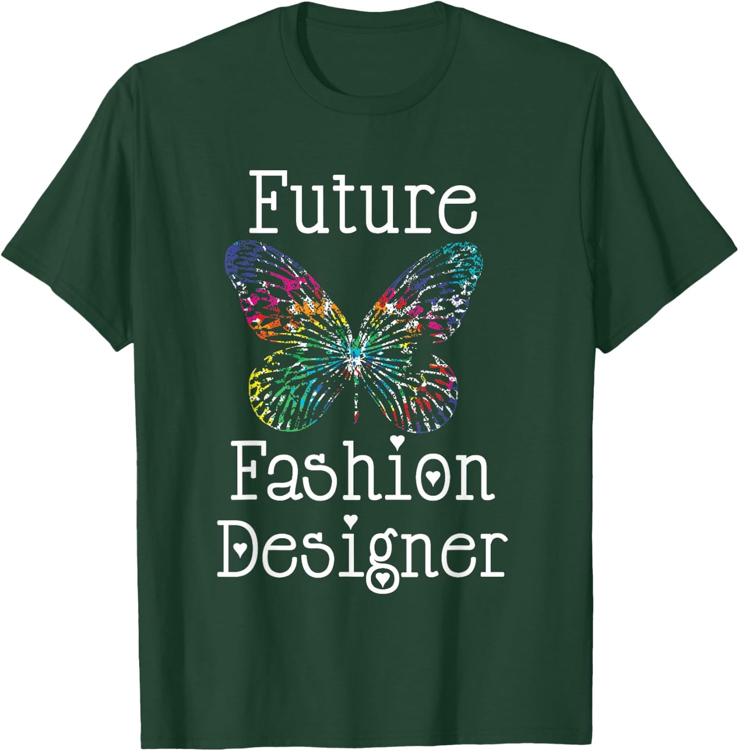 Future Fashion Designer Colorful Butterfly Art Girls Teens T-Shirt - T-Shirt | Forest