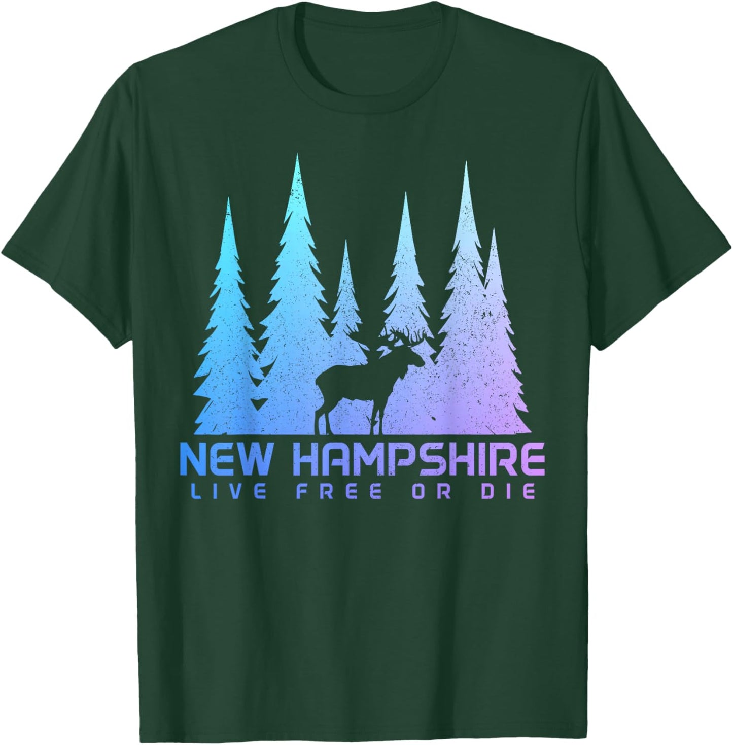 New Hampshire Live Free Or Die Moose Nature Lover T-Shirt - T-Shirt | Forest