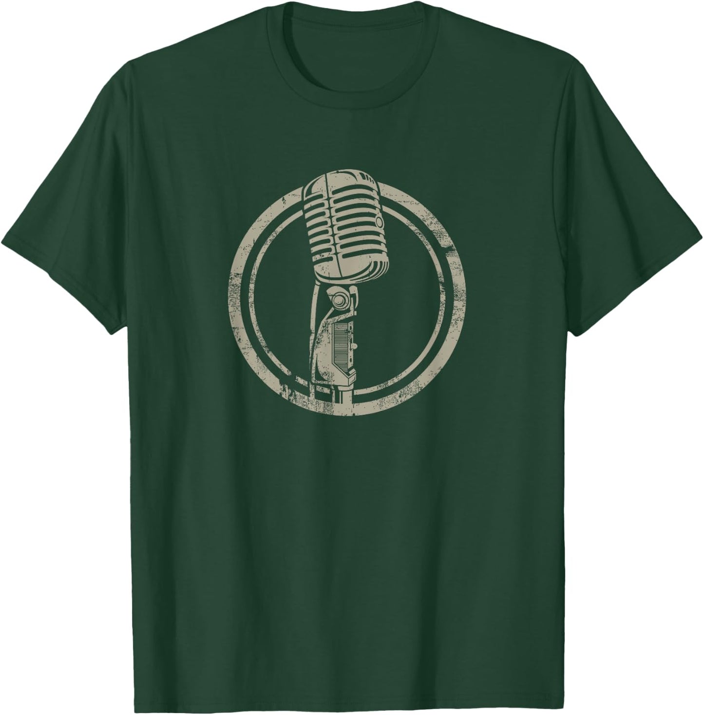 Vintage Microphone - Stand up, vocalist T-Shirt - T-Shirt | Forest