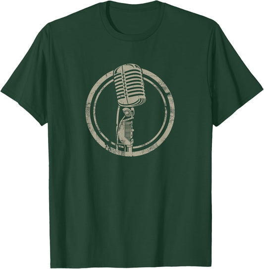 Vintage Microphone - Stand up, vocalist T-Shirt - T-Shirt | Forest