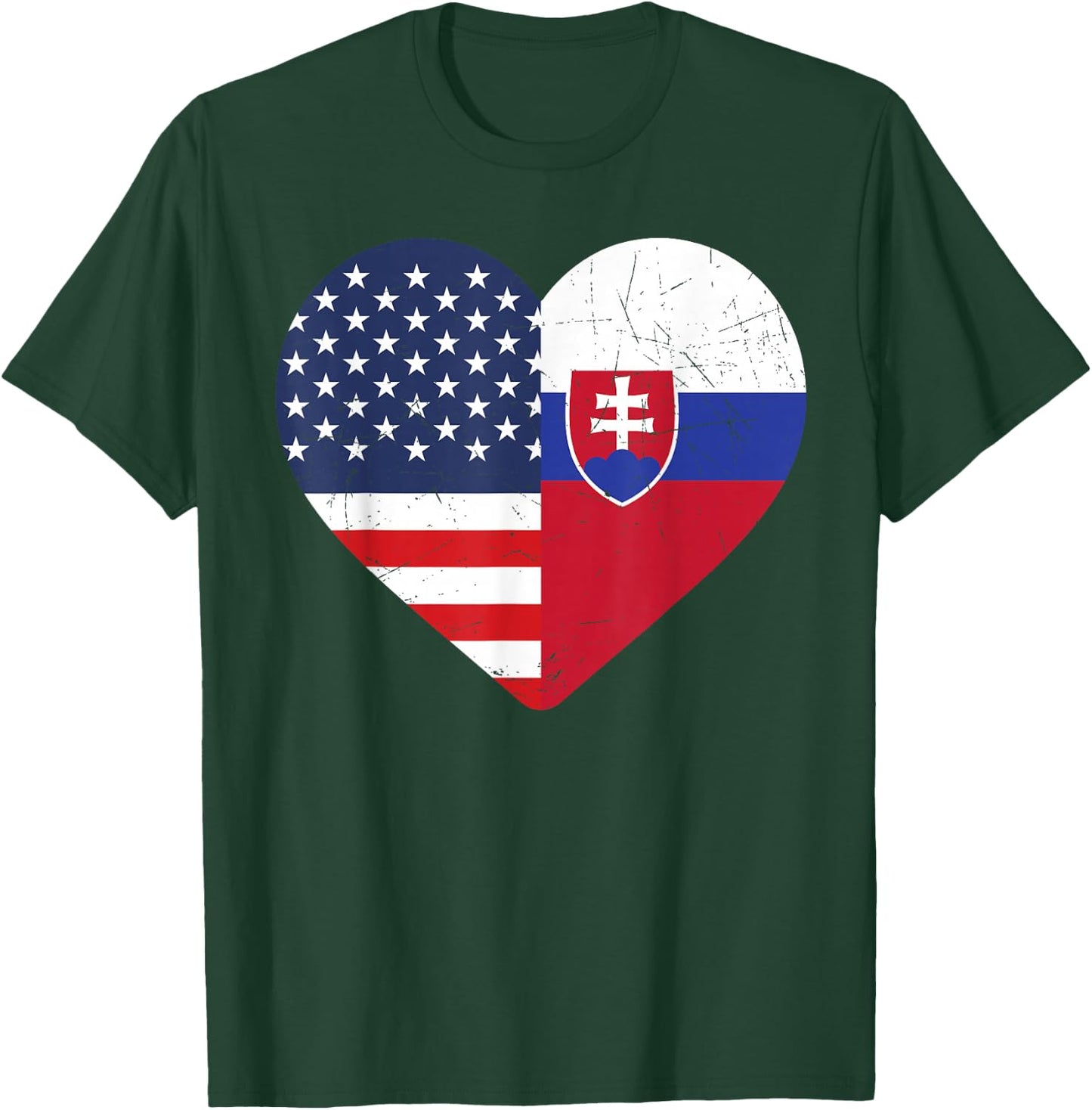 Slovak heritage USA Slovakia American Flag Slovak Flag T-Shirt - T-Shirt | Forest