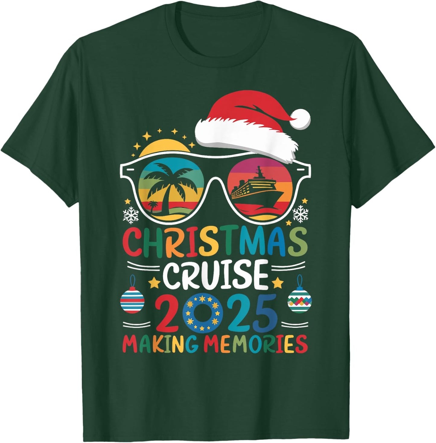 Christmas Cruise 2025 Men Women Kids Family Cruise Matching T-Shirt - T-Shirt | Forest