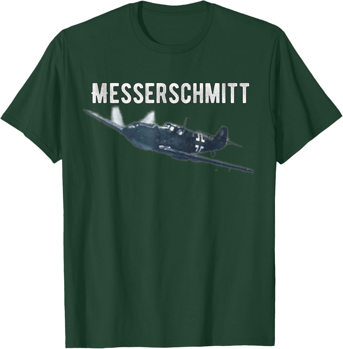Shirt City Military Veteran Honor Wear WW2 Messerschmitt German Fighter Plane Commemorative T-Shirt - T-Shirt | Forest