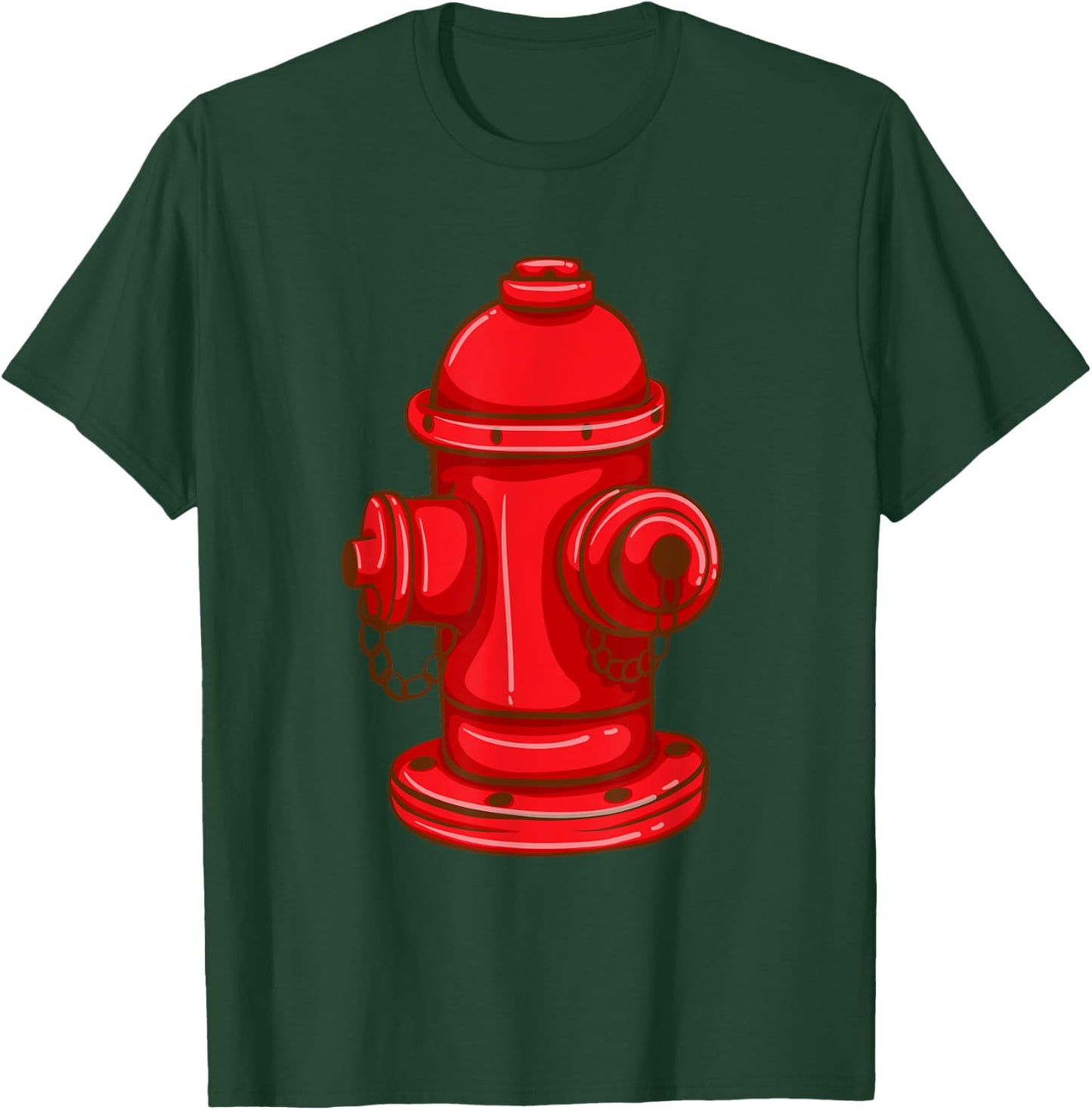 Fire Hydrant Shirt Funny Firefighter Firetruck Water Hose T-Shirt - T-Shirt | Forest