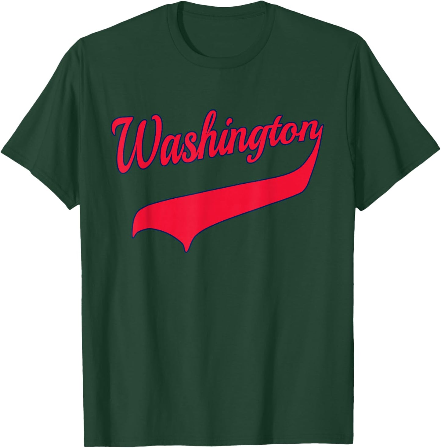 College University Style Washington National Baseball Sport T-Shirt - T-Shirt | Forest