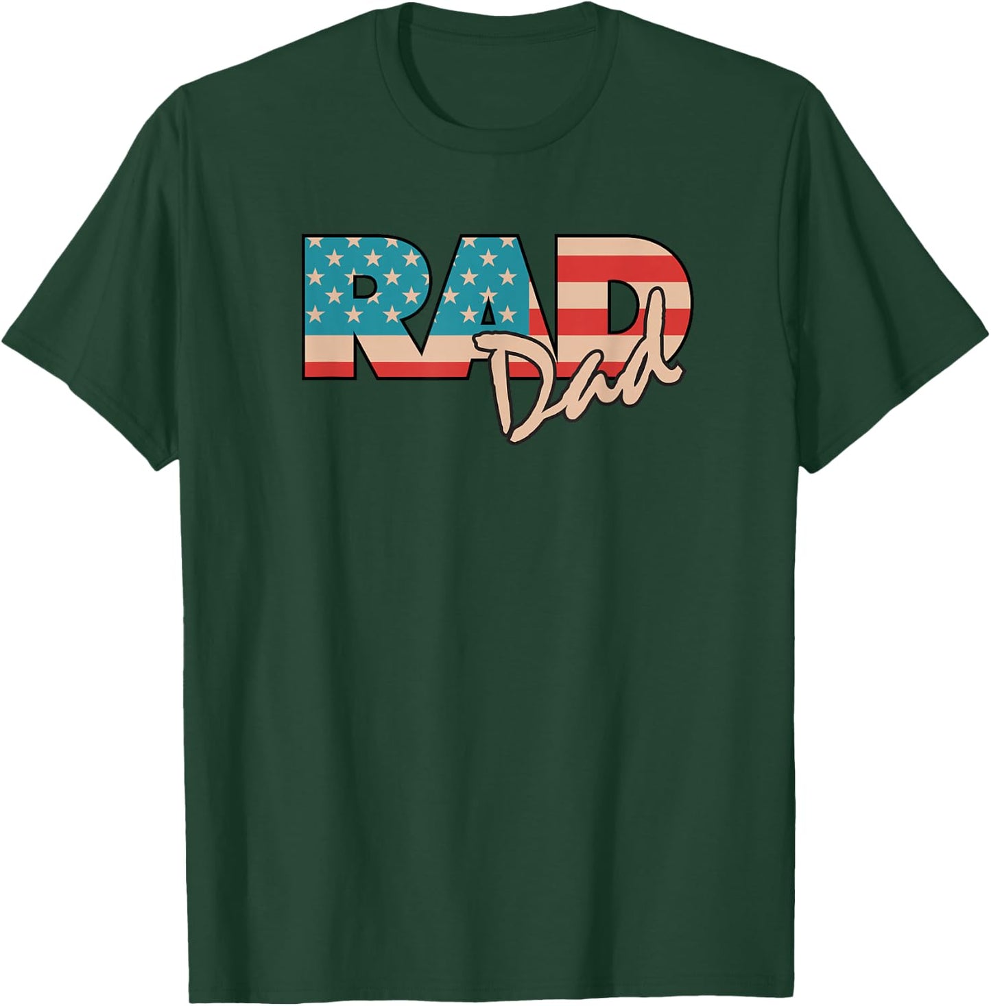 Rad Dad 1990's Retro Gift Farther T-Shirt - T-Shirt | Forest