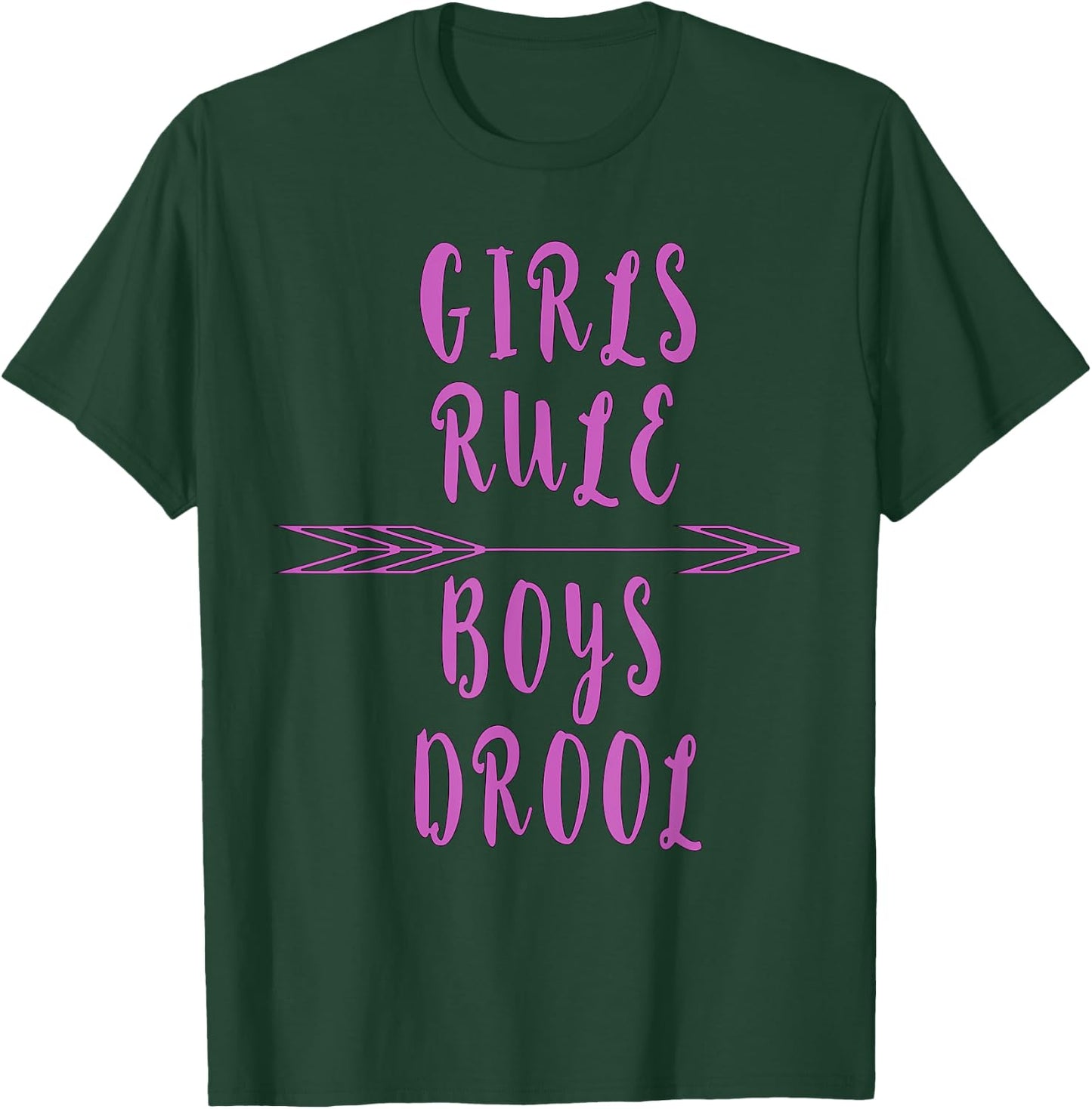 Funny witty gift ideas and tops Girls Rule, Boys Drool Anti-Valentine's Day Black Small Classic Fit Heather Grey Cotton Polyester Short Sleeve T-Shirt - T-Shirt | Forest
