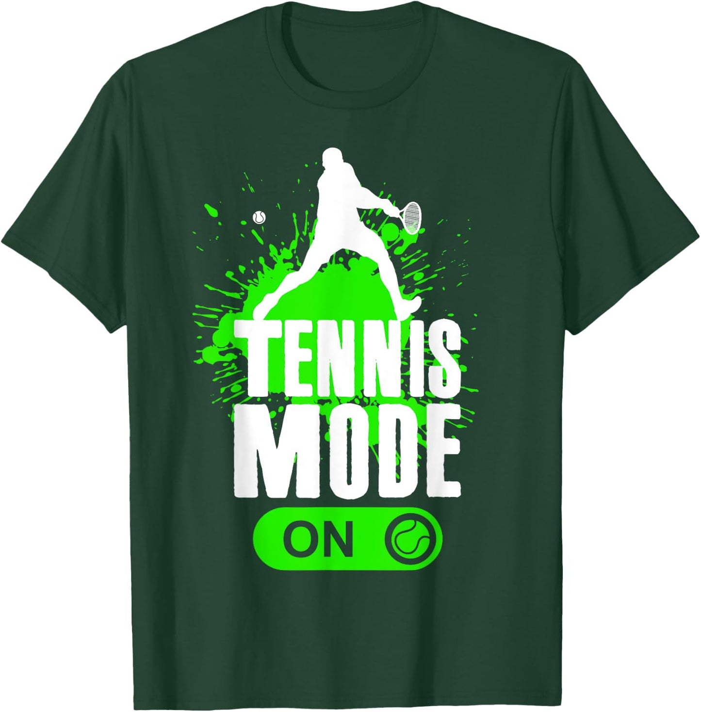 Tennis Mode On Cool Kids Youth Boys Tennis Player Gift T-Shirt - T-Shirt | Forest
