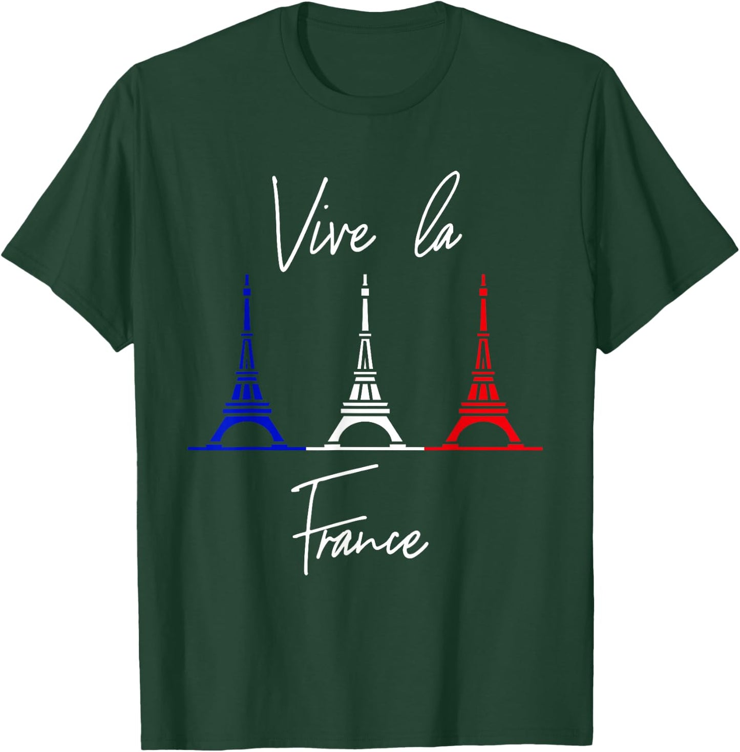 Vive La France Gift Eiffel Tower Men Women Kids Bastille Day T-Shirt - T-Shirt | Forest