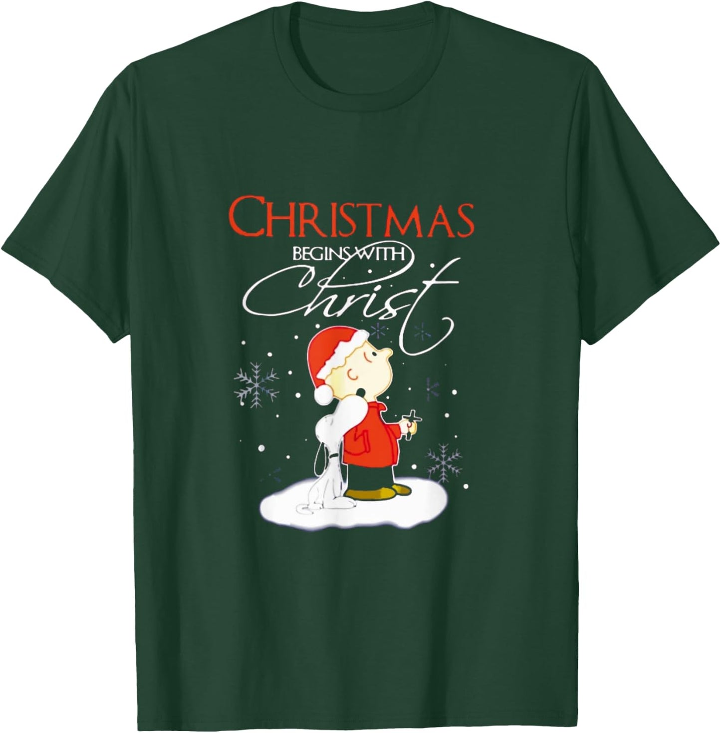 Christmas Begins With Christ Xmas Gift Holiday costume T-Shirt - T-Shirt | Forest