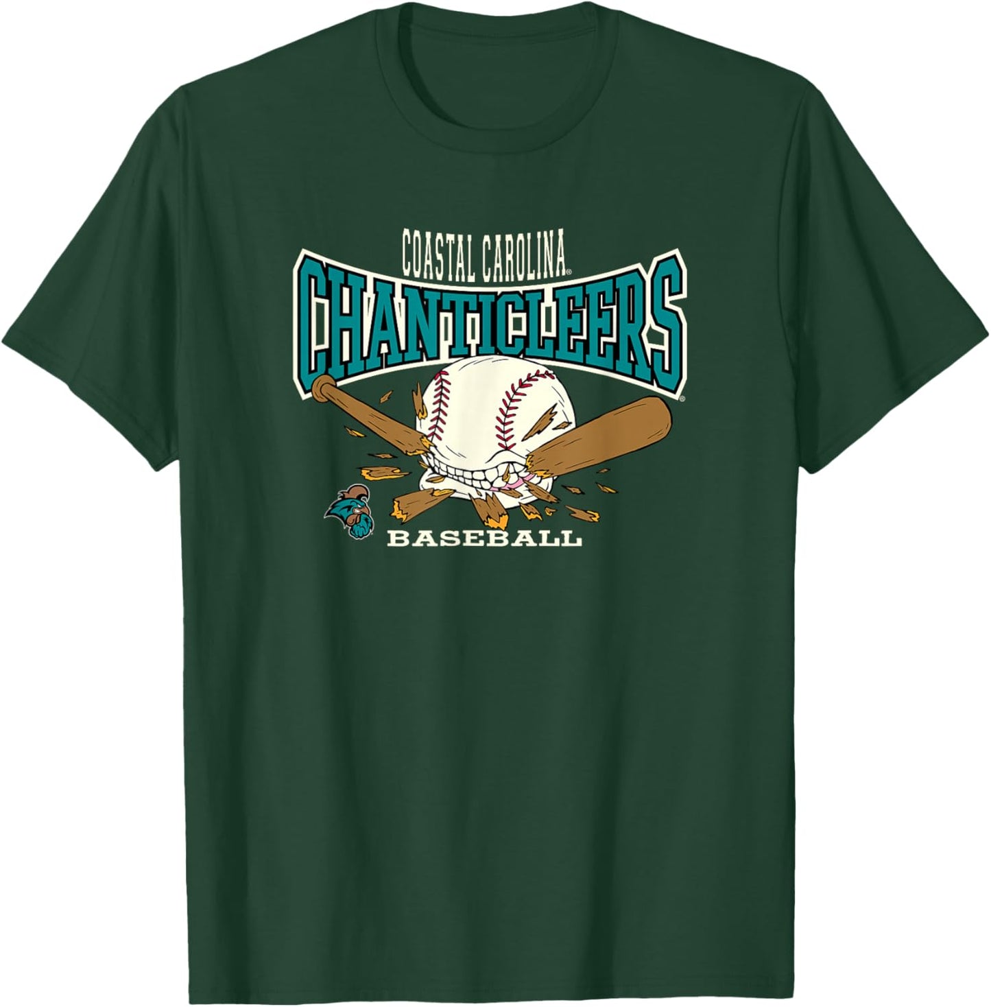Coastal Carolina Chanticleers Baseball Bite Dark Gray T-Shirt - T-Shirt | Forest