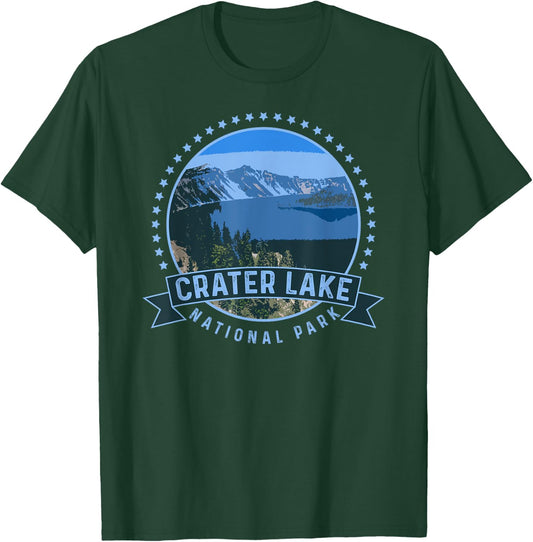 Crater Lake National Park -Outdoor Camping Hiking T-Shirt - T-Shirt | Forest