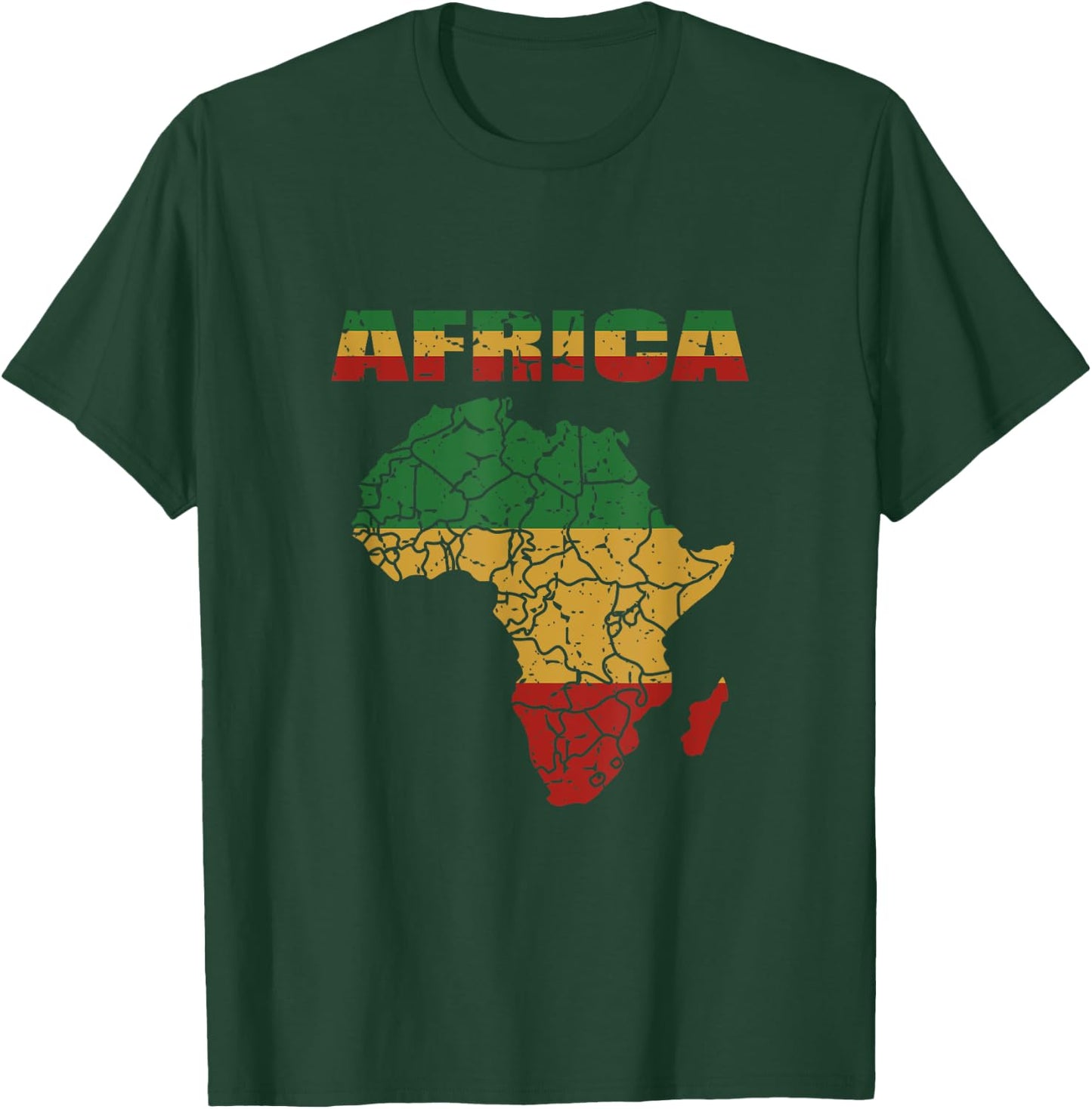 African Continent Africa Afro Reggae Flag T-Shirt - T-Shirt | Forest