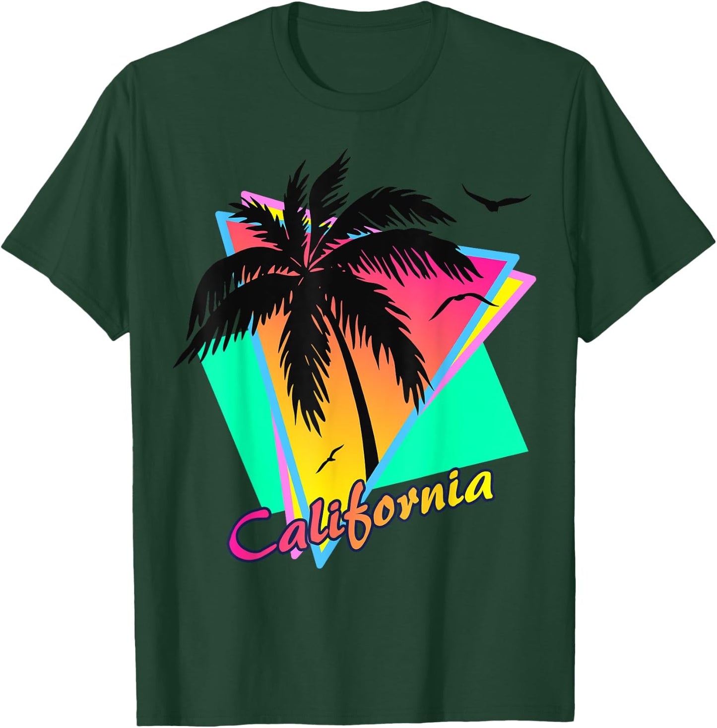 California 80s Summer Palm Trees 80s Beach Sunset Men Women Girls Kids T-Shirt - T-Shirt | Forest