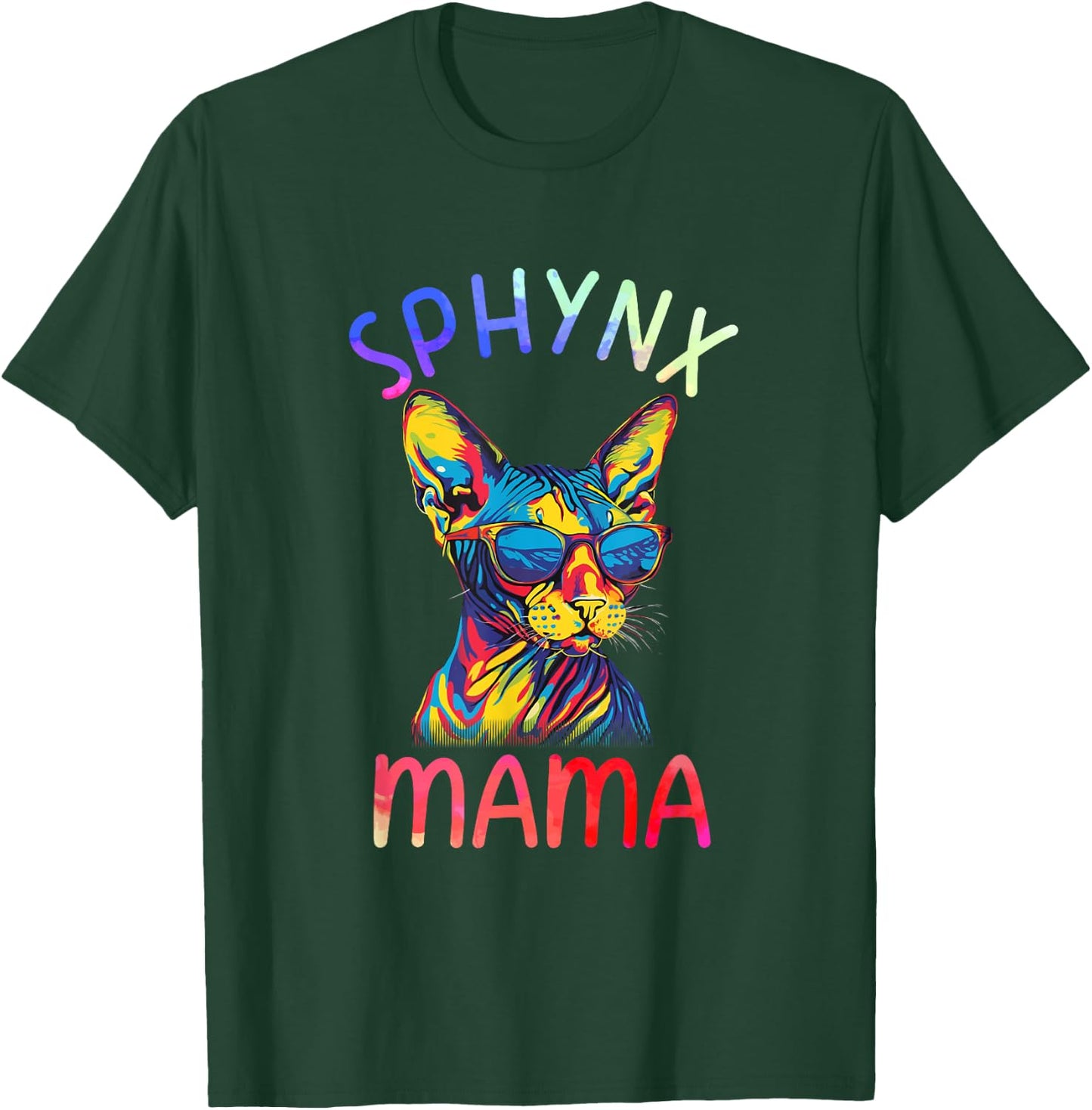 Sphynx Cat Mom Mama Pop Art Sphynx Cat Lovers Women Kids T-Shirt - T-Shirt | Forest
