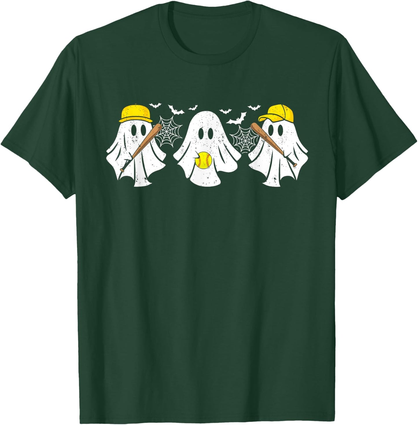 Ghost Softball Player Funny Halloween Costume Women T-Shirt - T-Shirt | Forest