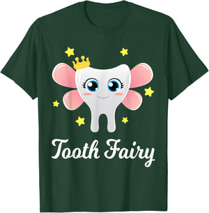 Tooth Fairy Shirt Funny Halloween Costume Gift Dentist Girl T-Shirt - T-Shirt | Forest