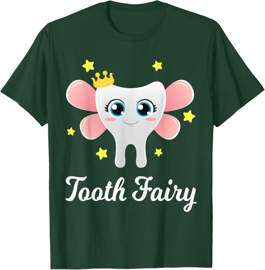 Tooth Fairy Shirt Funny Halloween Costume Gift Dentist Girl T-Shirt - T-Shirt | Forest