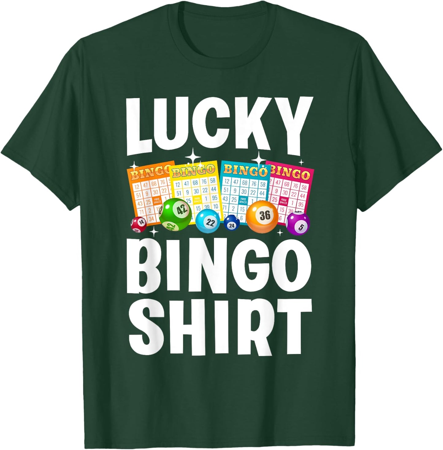 Cute Lucky Bingo Art Women Game Player Bingo Lovers T-Shirt - T-Shirt | Forest