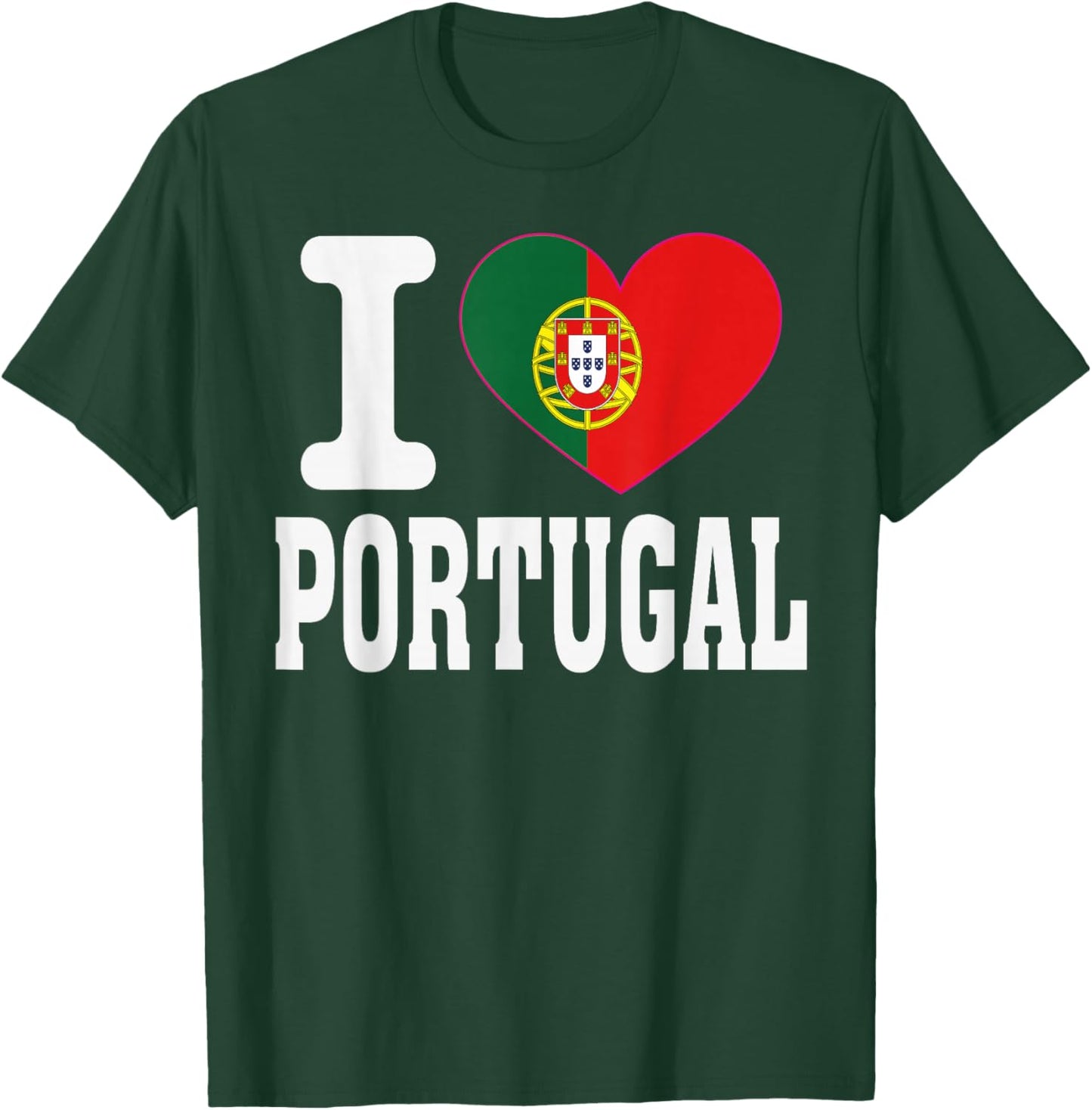I Love Portugal Heart Souvenir Lovers Pride Travel T-Shirt - T-Shirt | Forest