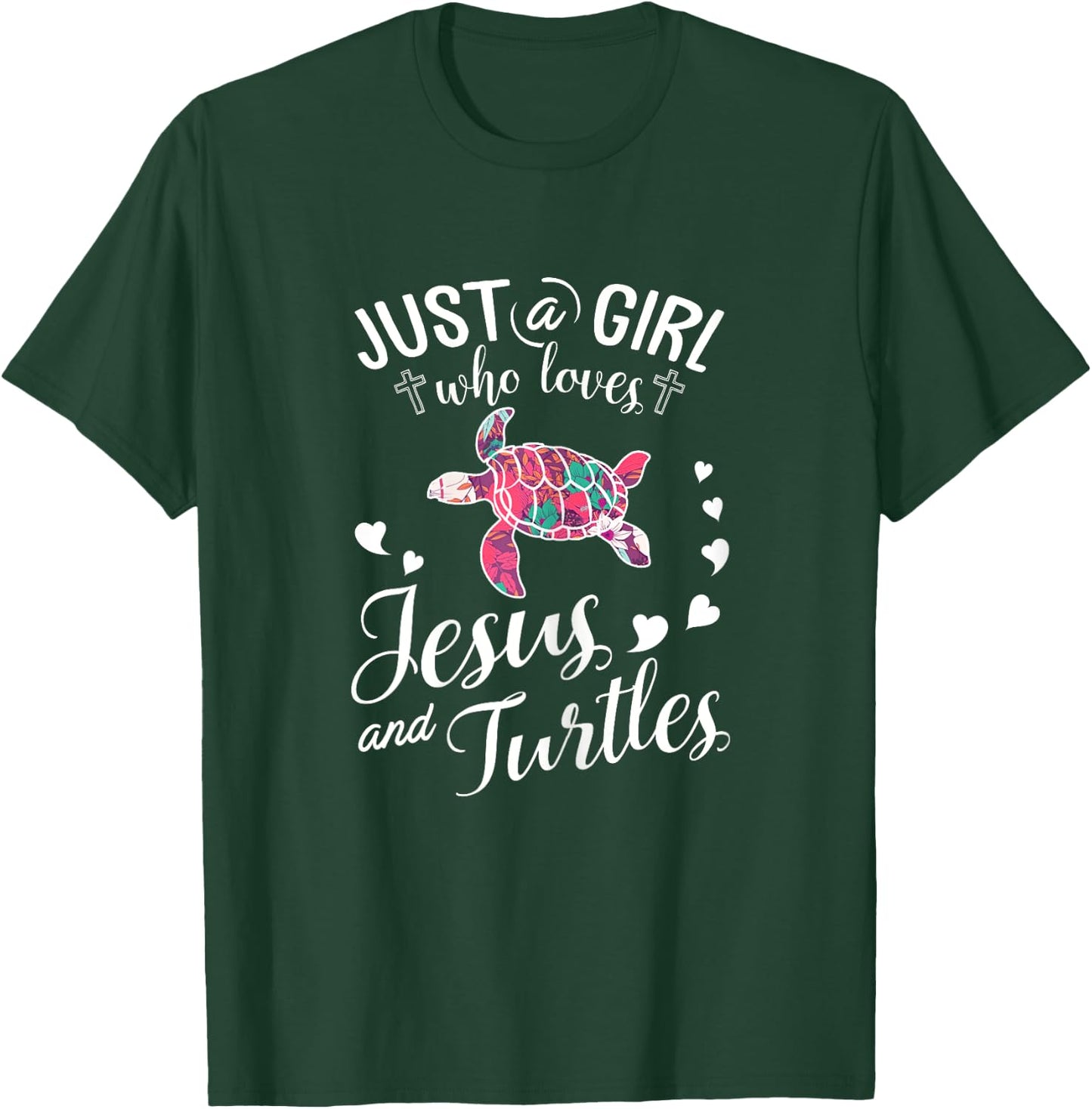 Just A Girl Who Loves Jesus And Turtles T Shirt Farmer Lover T-Shirt - T-Shirt | Forest