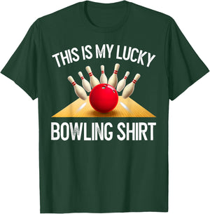 Funny LUCKY BOWLING Team Vintage Retro Gift T-Shirt - T-Shirt | Forest