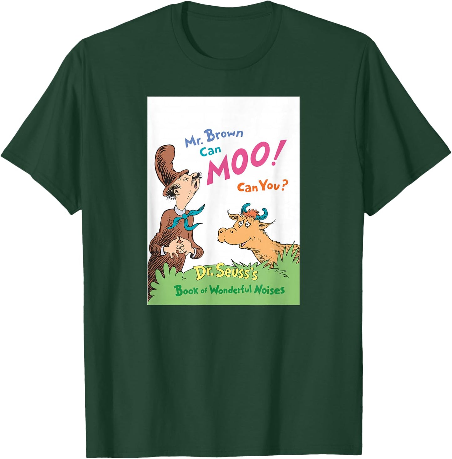 Dr. Seuss Mr. Brown Can Moo Book Cover T-Shirt - T-Shirt | Forest