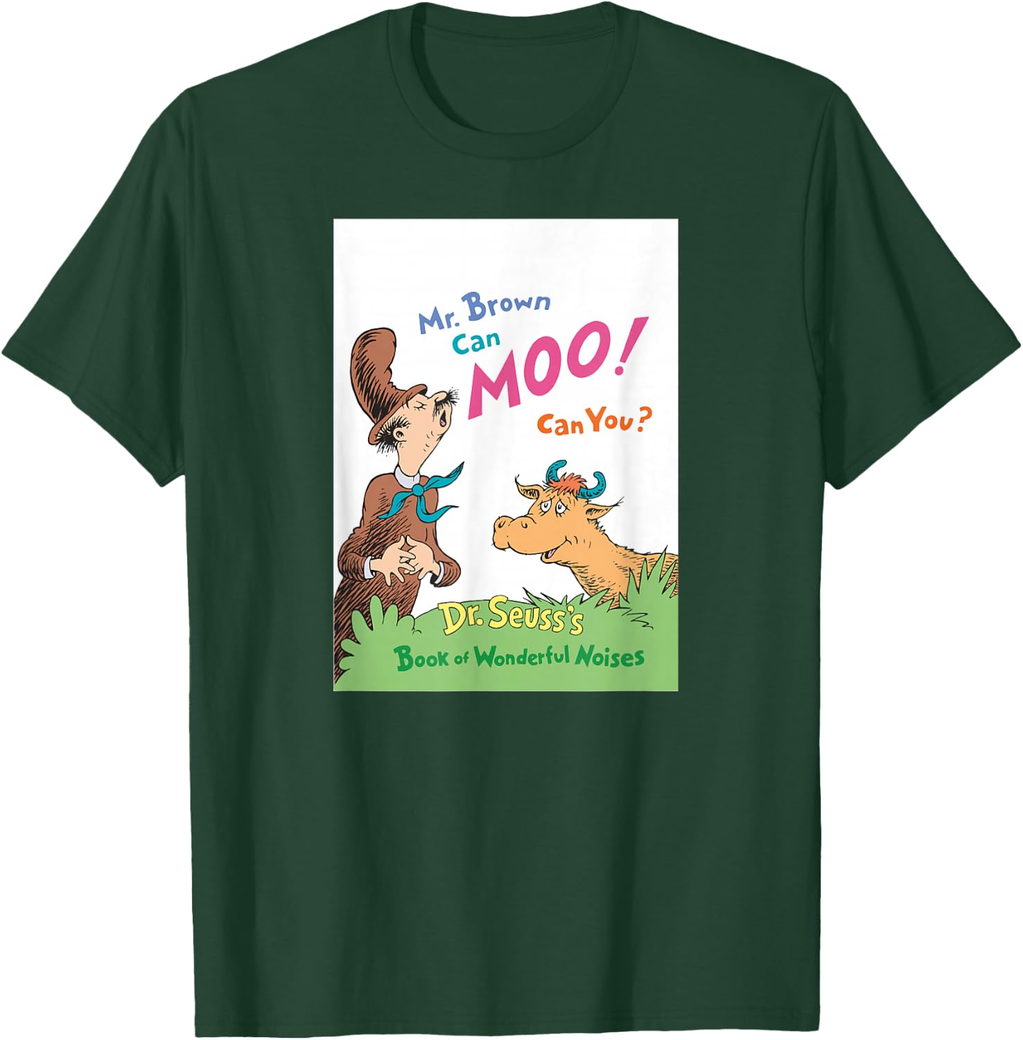 Dr. Seuss Mr. Brown Can Moo Book Cover T-Shirt - T-Shirt | Forest