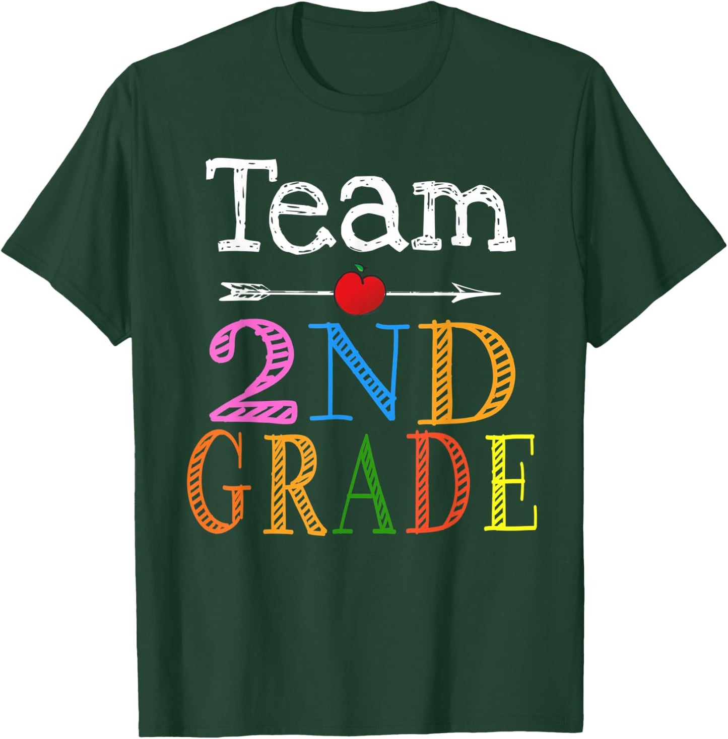 Team 2nd Second Grade Teacher Student Back To School Funny Women Kids T-Shirt - T-Shirt | Forest