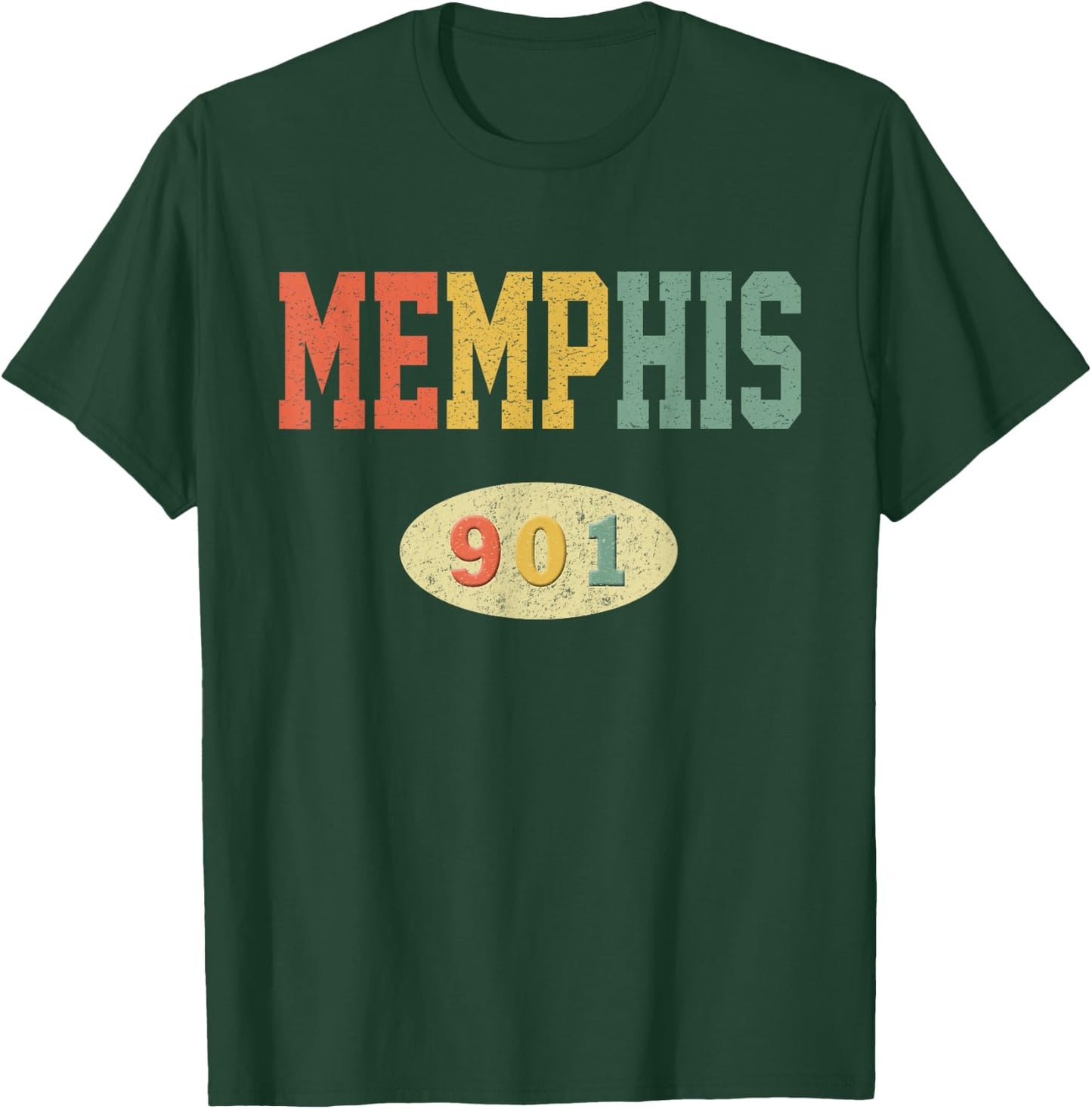 Vintage Memphis Shirt Area Code 901 Retro TN T-Shirt - T-Shirt | Forest