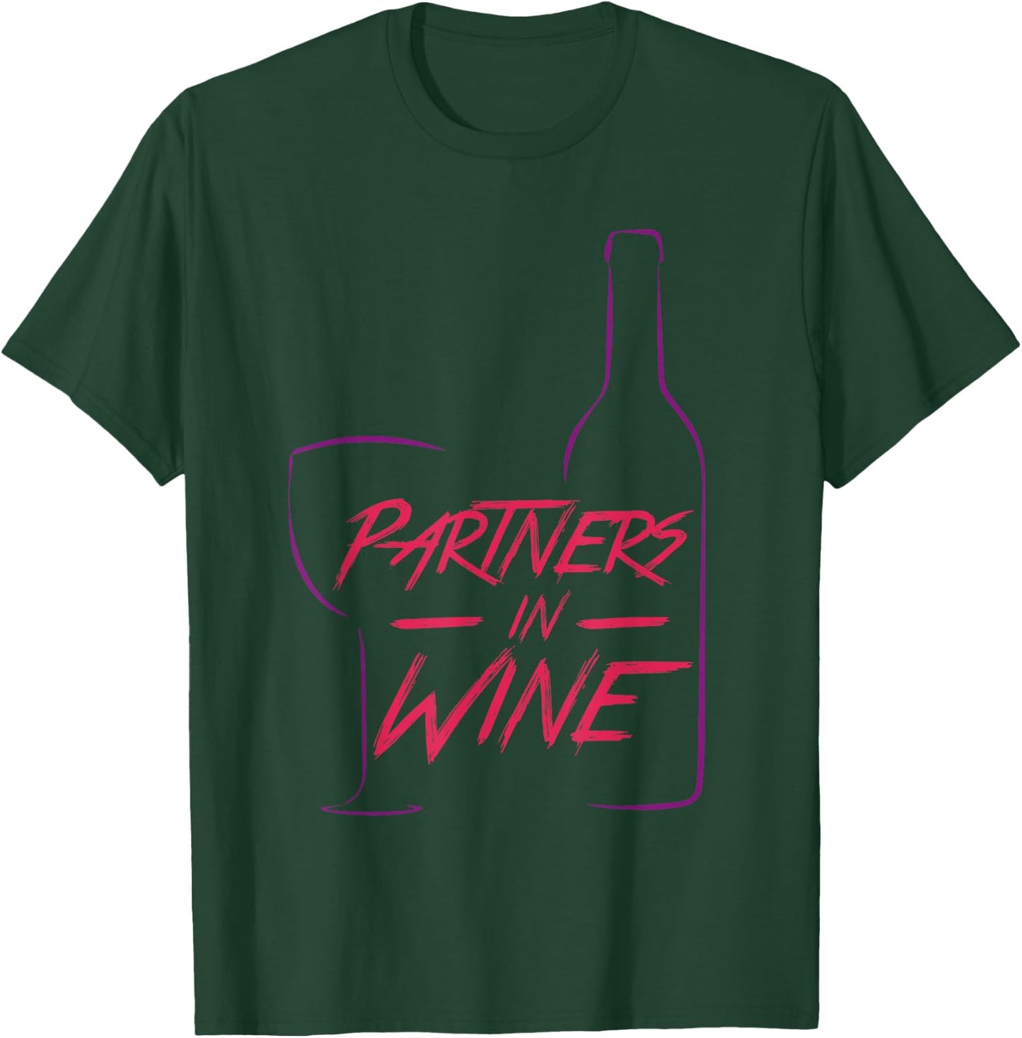 Funny Partners in Wine Lovers Matching Couples Sayings Gift T-Shirt - T-Shirt | Forest