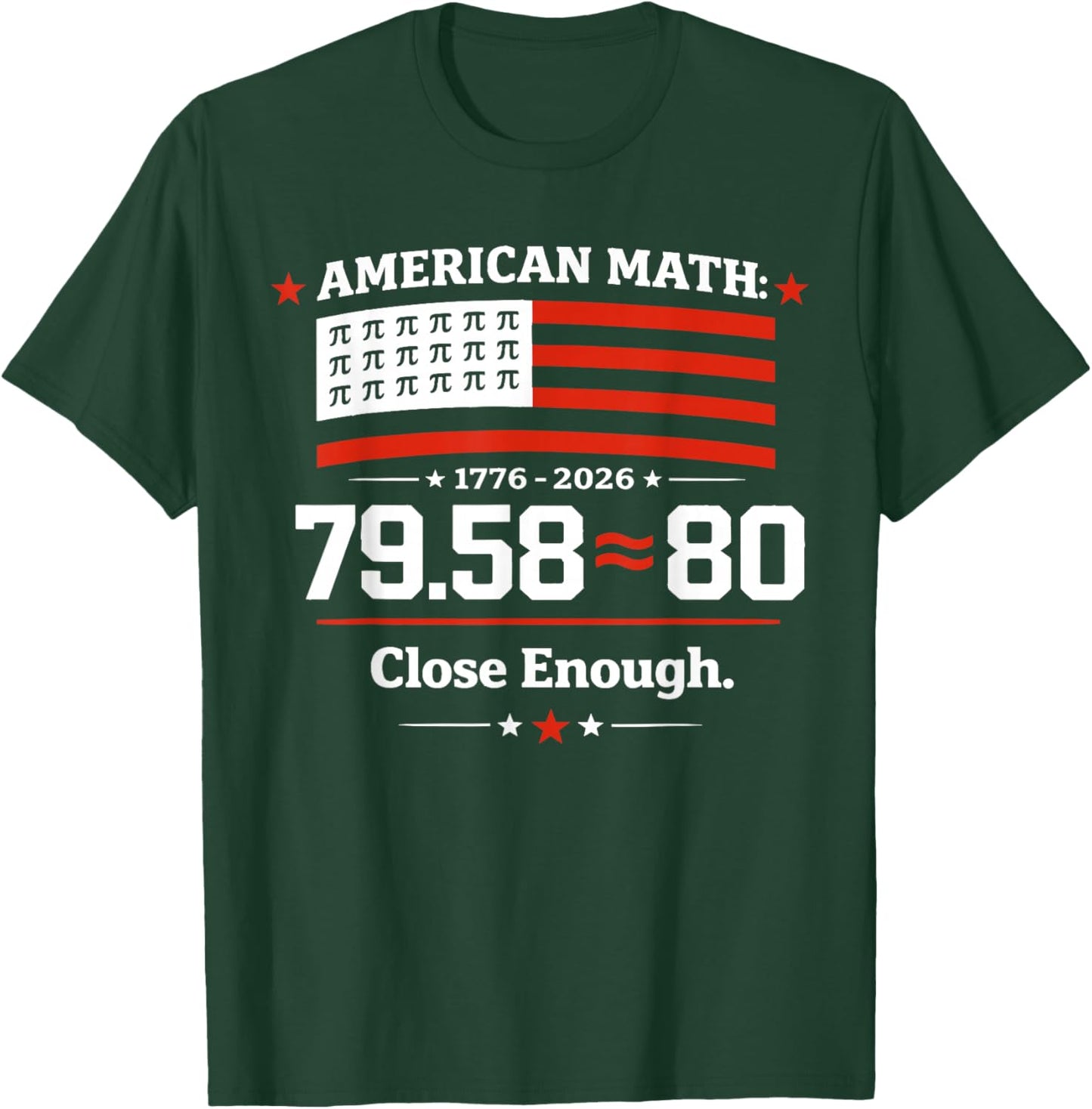 Pi Day American Flag Patriotic Math Nerd Geek 3.14 July 4th T-Shirt - T-Shirt | Forest
