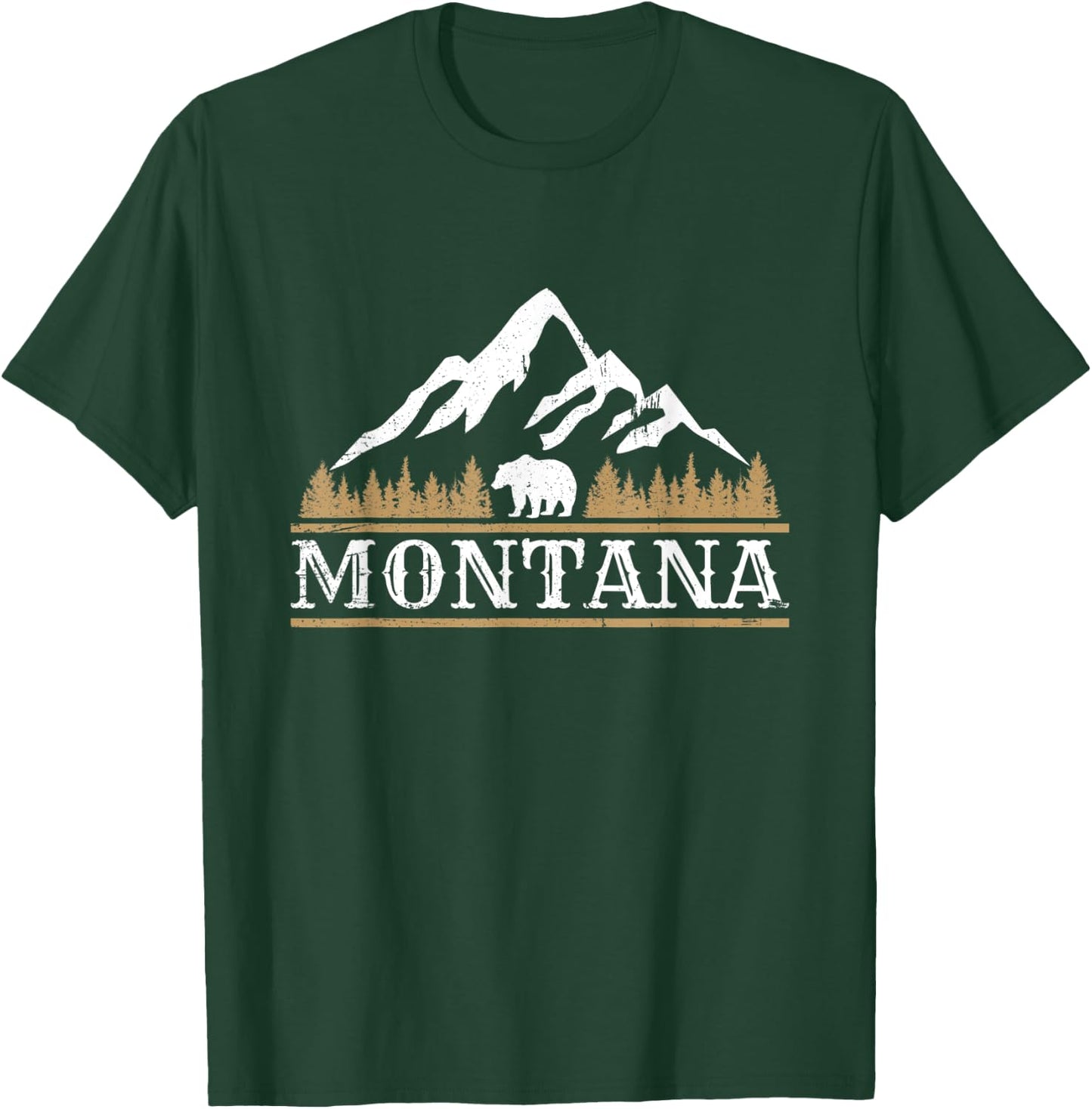 Rugged Montana Mountain Bear Outdoor Hiking Adventure T-Shirt - T-Shirt | Forest
